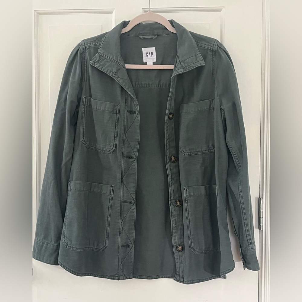 GAP Green Cotton Field Jacket Size Small